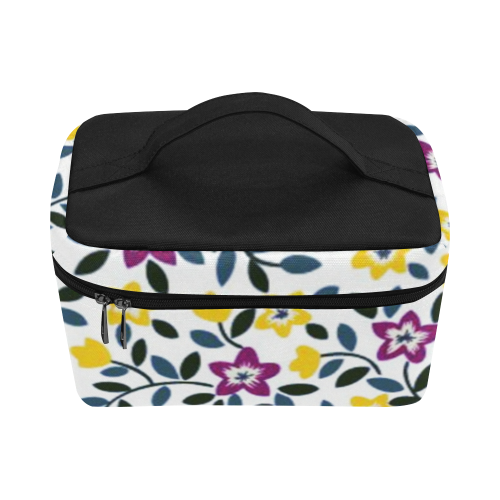 cute floral purple yellow Cosmetic Bag/Large (Model 1658)