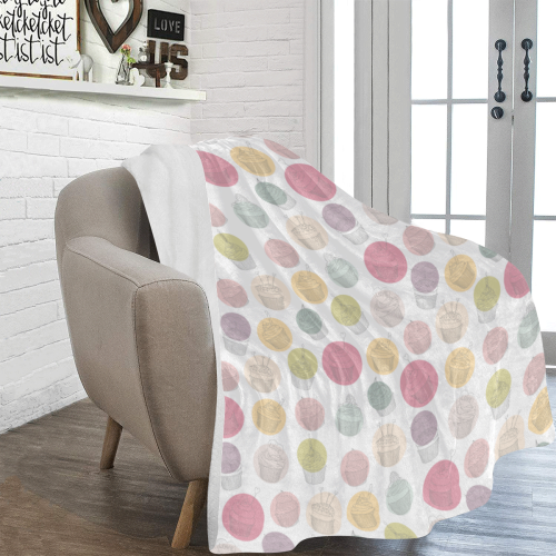 Colorful Cupcakes Ultra-Soft Micro Fleece Blanket 54''x70''