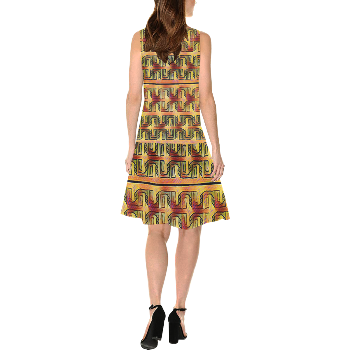 The Earth and the Sun2 Sleeveless Splicing Shift Dress(Model D17)