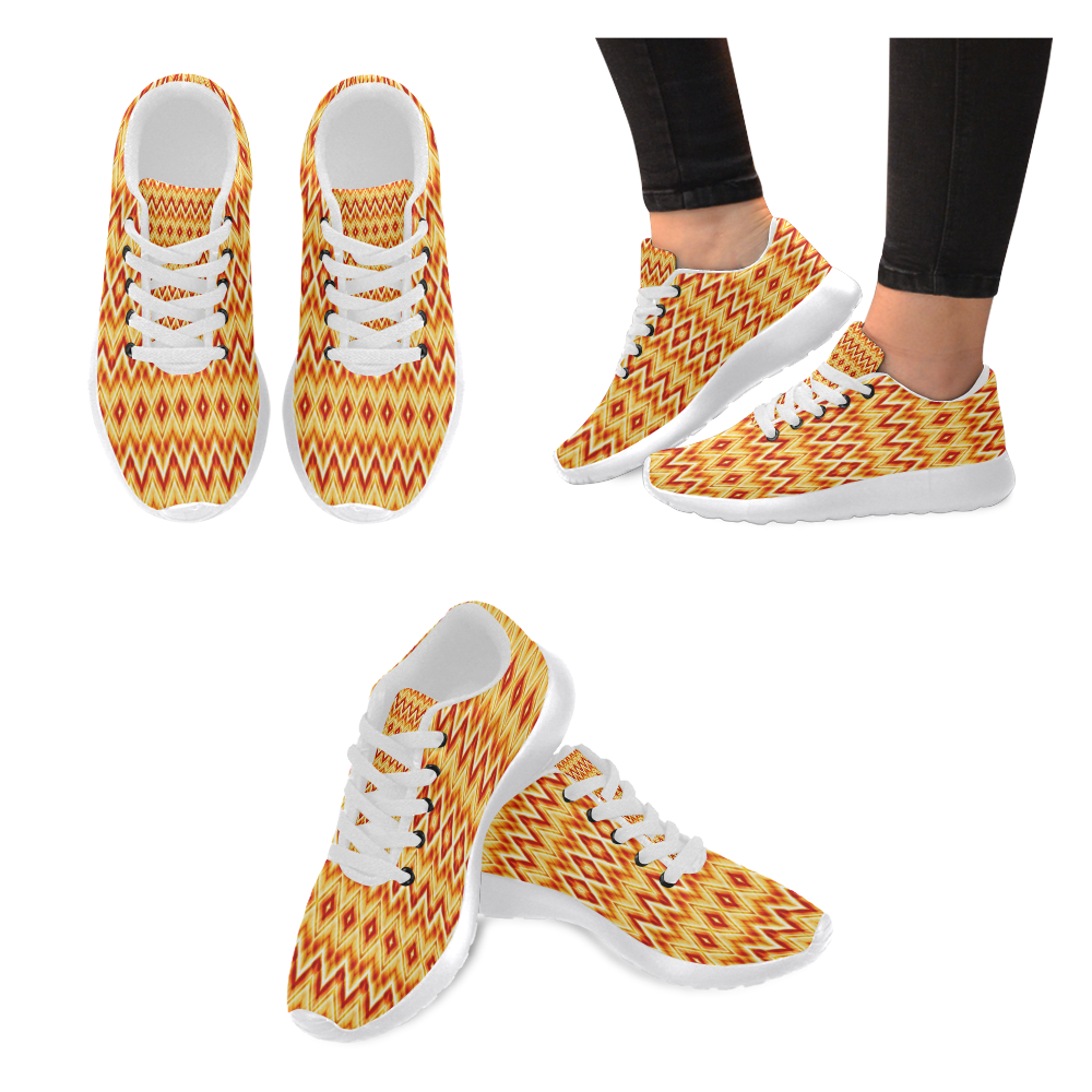 Colorful wavy motifs Women’s Running Shoes (Model 020)