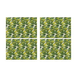 Yellow Green Wide Tropical Leaf pattern 6 Placemat 12’’ x 18’’ (Set of 4)