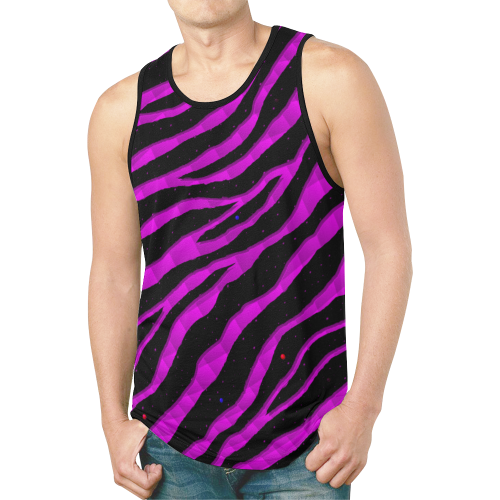 Ripped SpaceTime Stripes - Pink New All Over Print Tank Top for Men (Model T46)