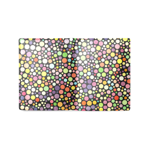 Colorful dot pattern Men's Leather Wallet (Model 1612)