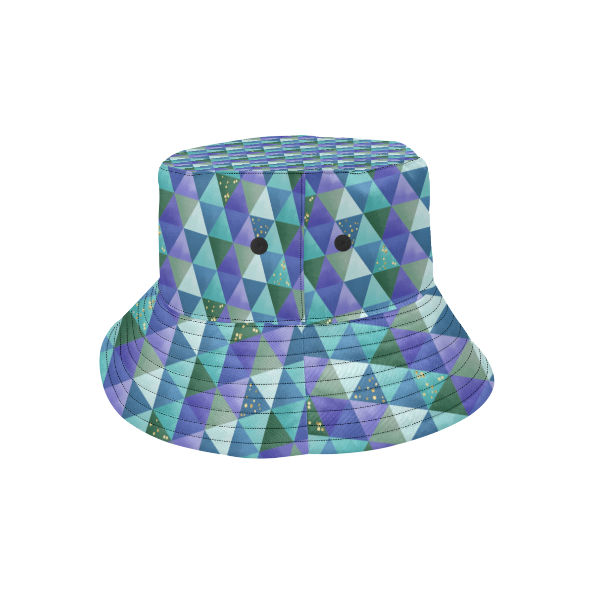 Triangle Pattern - Blue Violet Teal Green All Over Print Bucket Hat