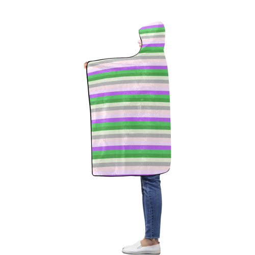 Fun Stripes 2 Flannel Hooded Blanket 40''x50''