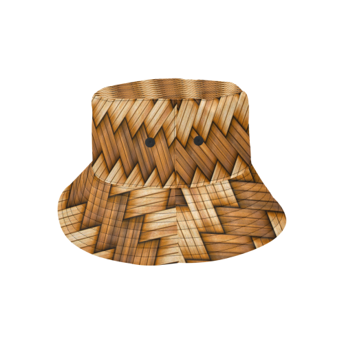 Golden Basket Weave All Over Print Bucket Hat