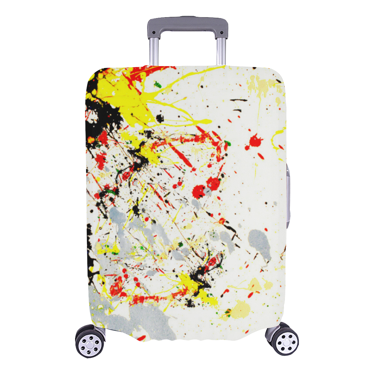 Black, Red, Yellow Paint Splatter Luggage Cover/Large 26"-28"