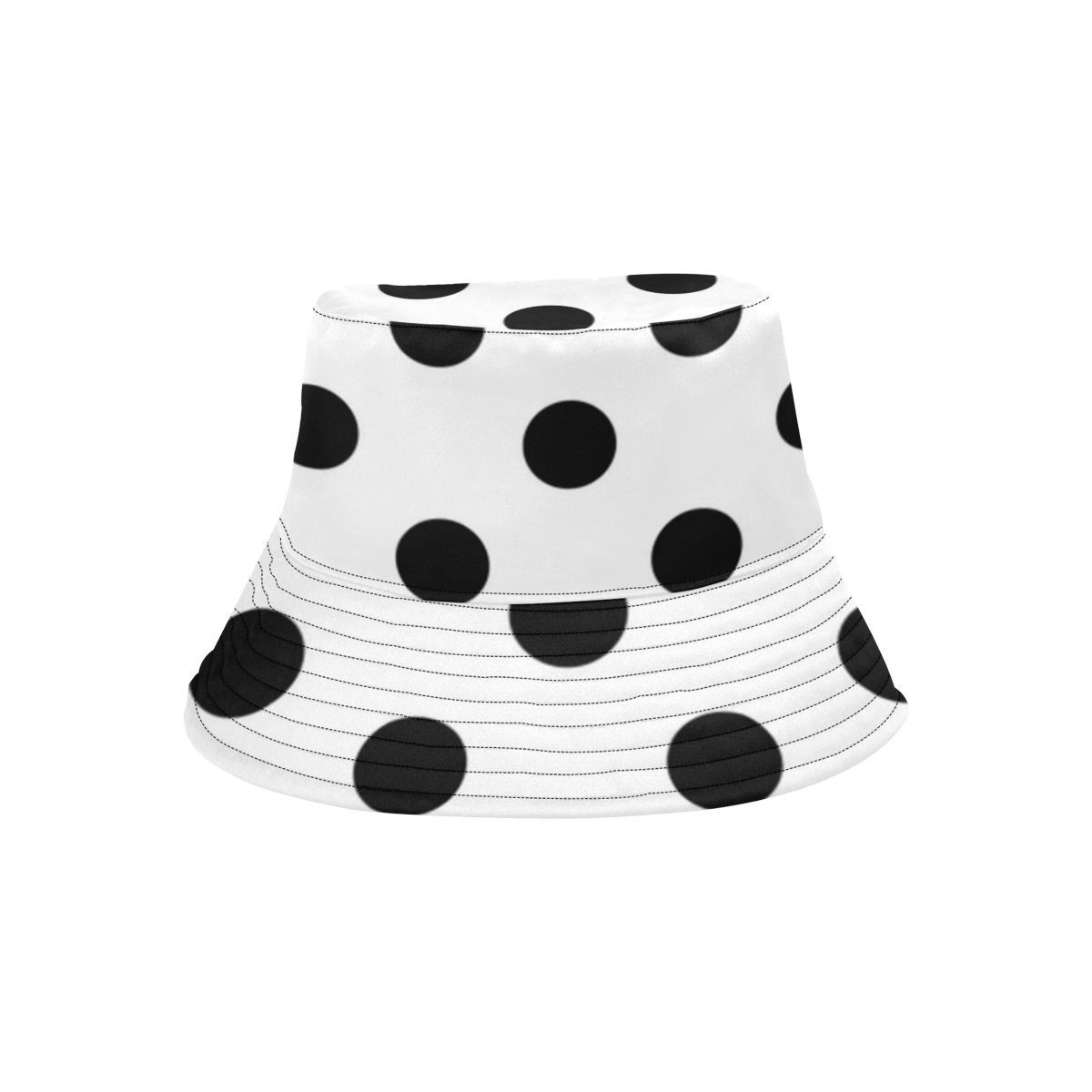 Retro Black White Dottie All Over Print Bucket Hat