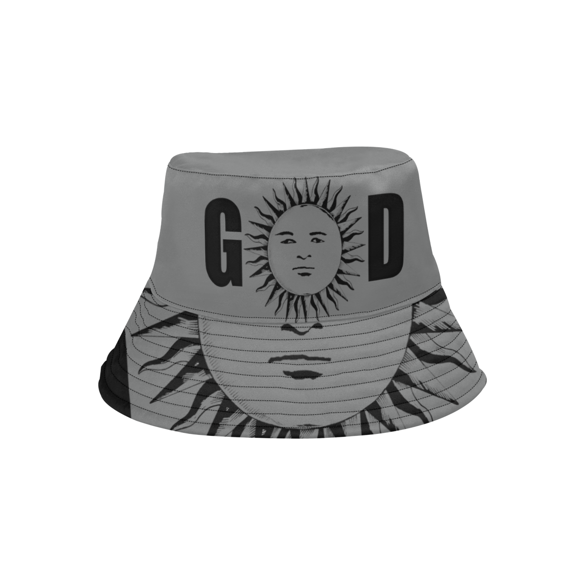 GOD Bucket Hat Grey All Over Print Bucket Hat