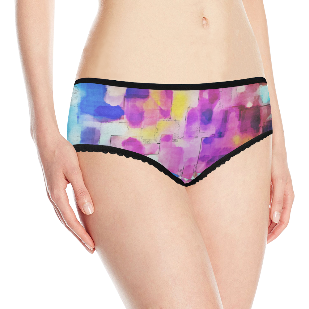 Blue pink watercolors Women's All Over Print Classic Briefs (Model L13)