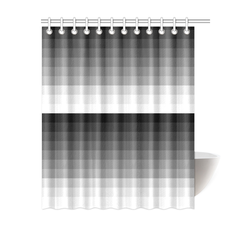White, black, gray multicolored stripes Shower Curtain 60"x72"
