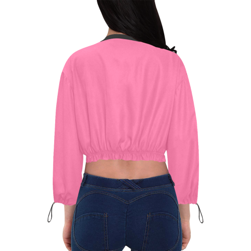 color French pink Cropped Chiffon Jacket for Women (Model H30)
