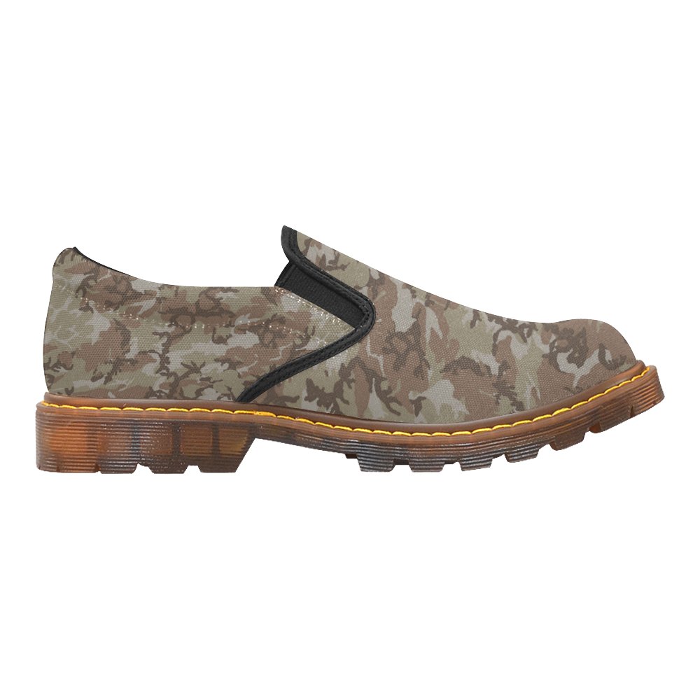 Woodland Desert Brown Camouflage Martin Women's Slip-On Loafer (Model 12031)