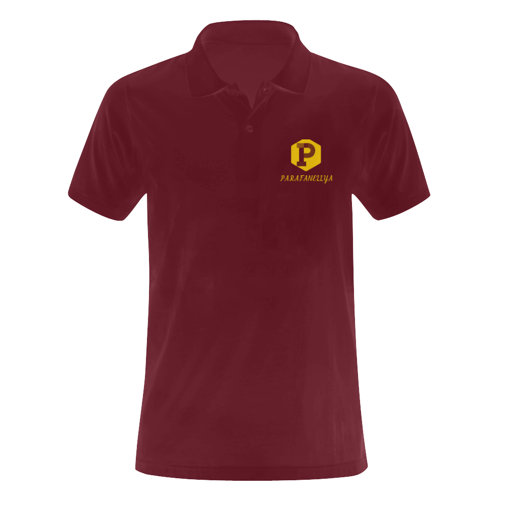 Parafanellya Men's Maroon Polo Men's Polo Shirt (Model T24)