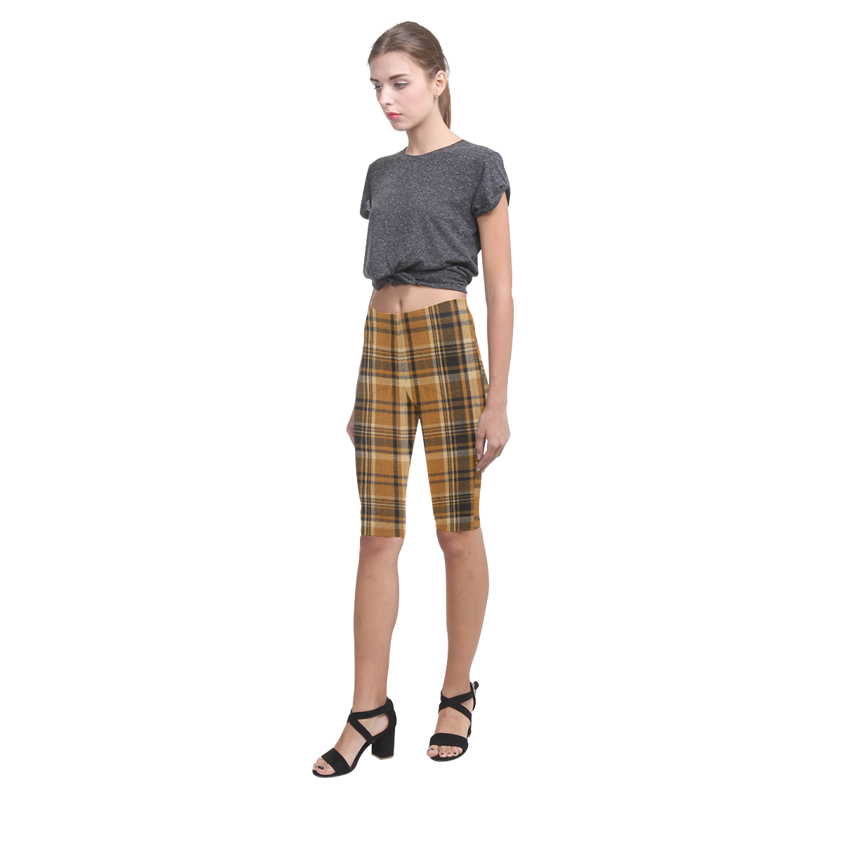 TARTAN DESIGN Hestia Cropped Leggings (Model L03)