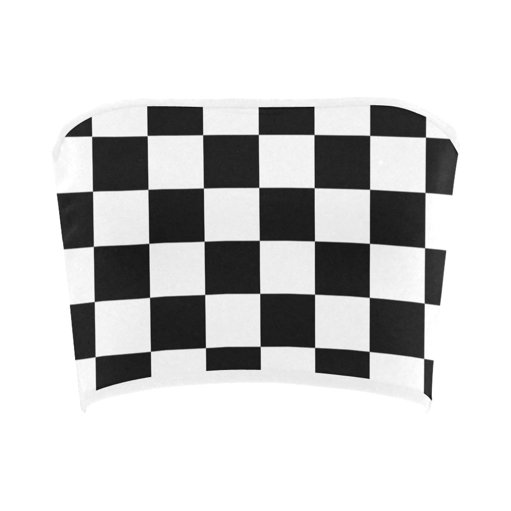 Black White Checkers Bandeau Top