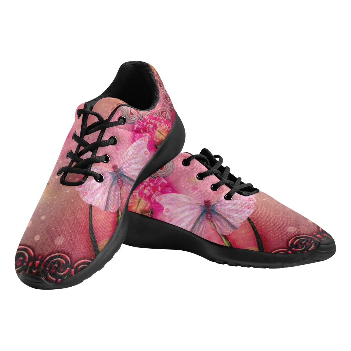 Wonderful butterflies Women's Athletic Shoes (Model 0200)