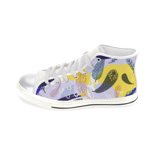 feathers Women's Classic High Top Canvas Shoes (Model 017)