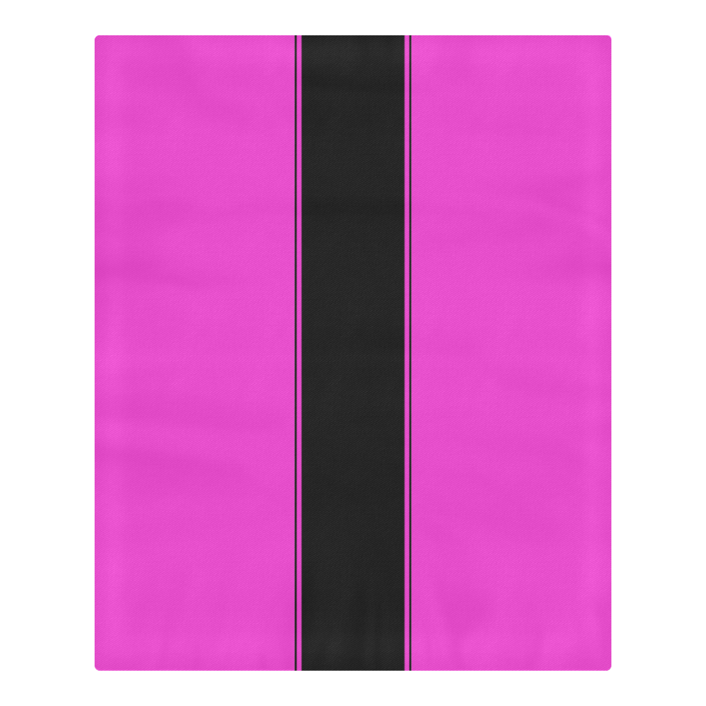 Racing Stripe Center Black with Pink 3-Piece Bedding Set