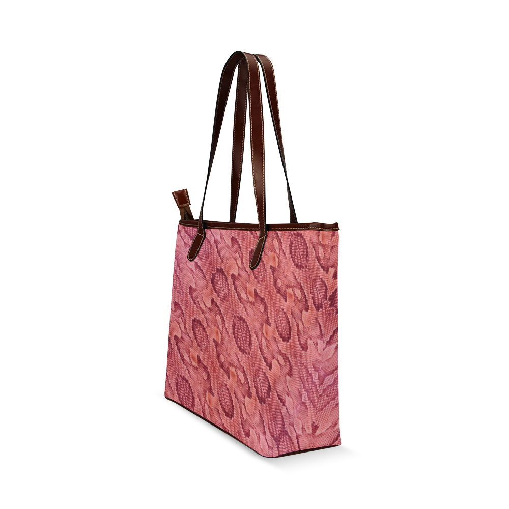 pink snake Shoulder Tote Bag (Model 1646)