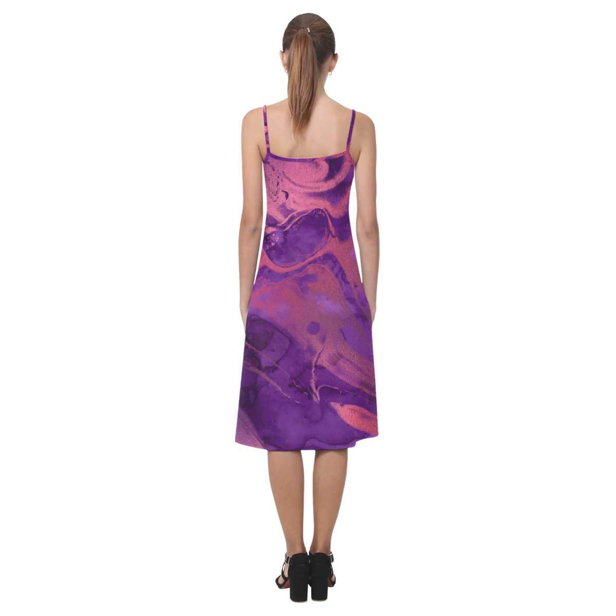 FD's Purple Marble Collection- Women's Purple Marble Slip Dress 53086 Alcestis Slip Dress (Model D05)
