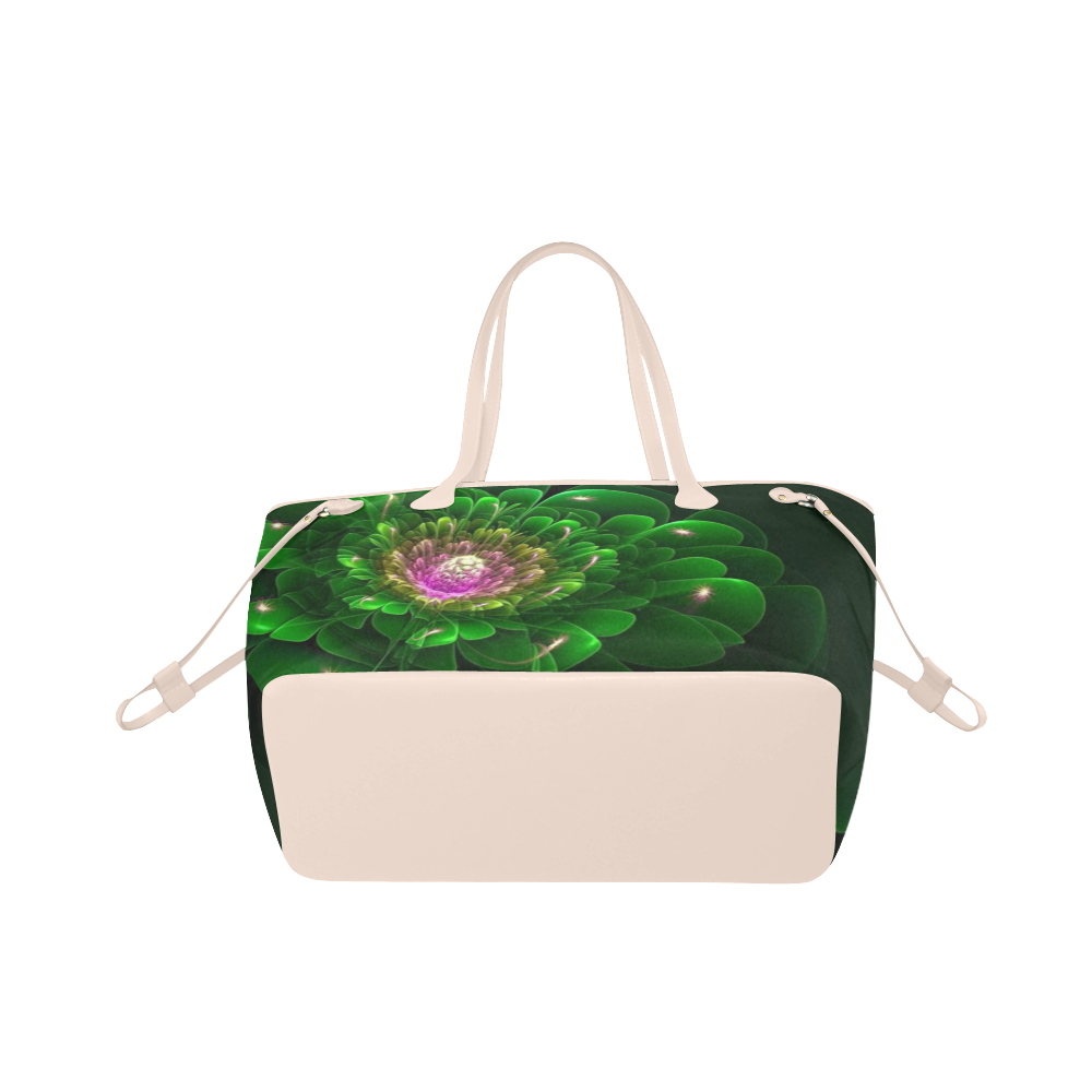 3D Green Flower Clover Canvas Tote Bag (Model 1661)