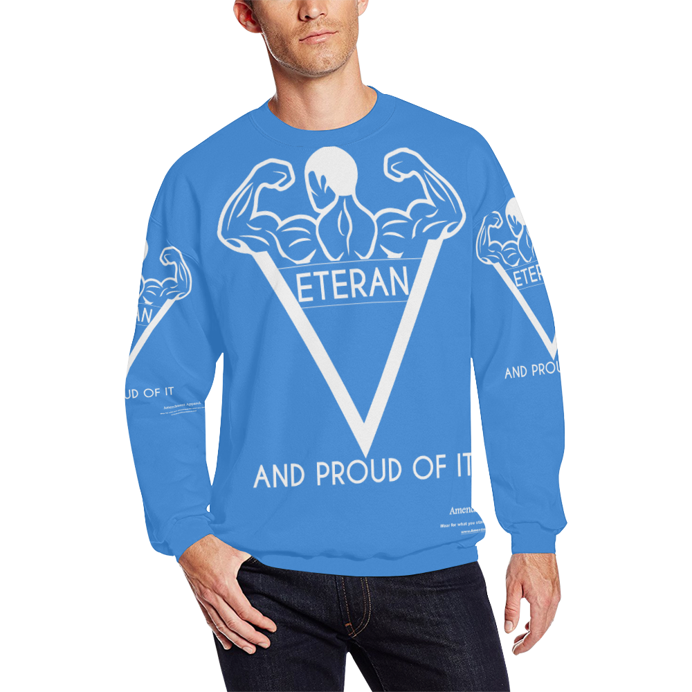 Proud Veteran Man All Over Print Crewneck Sweatshirt for Men (Model H18)