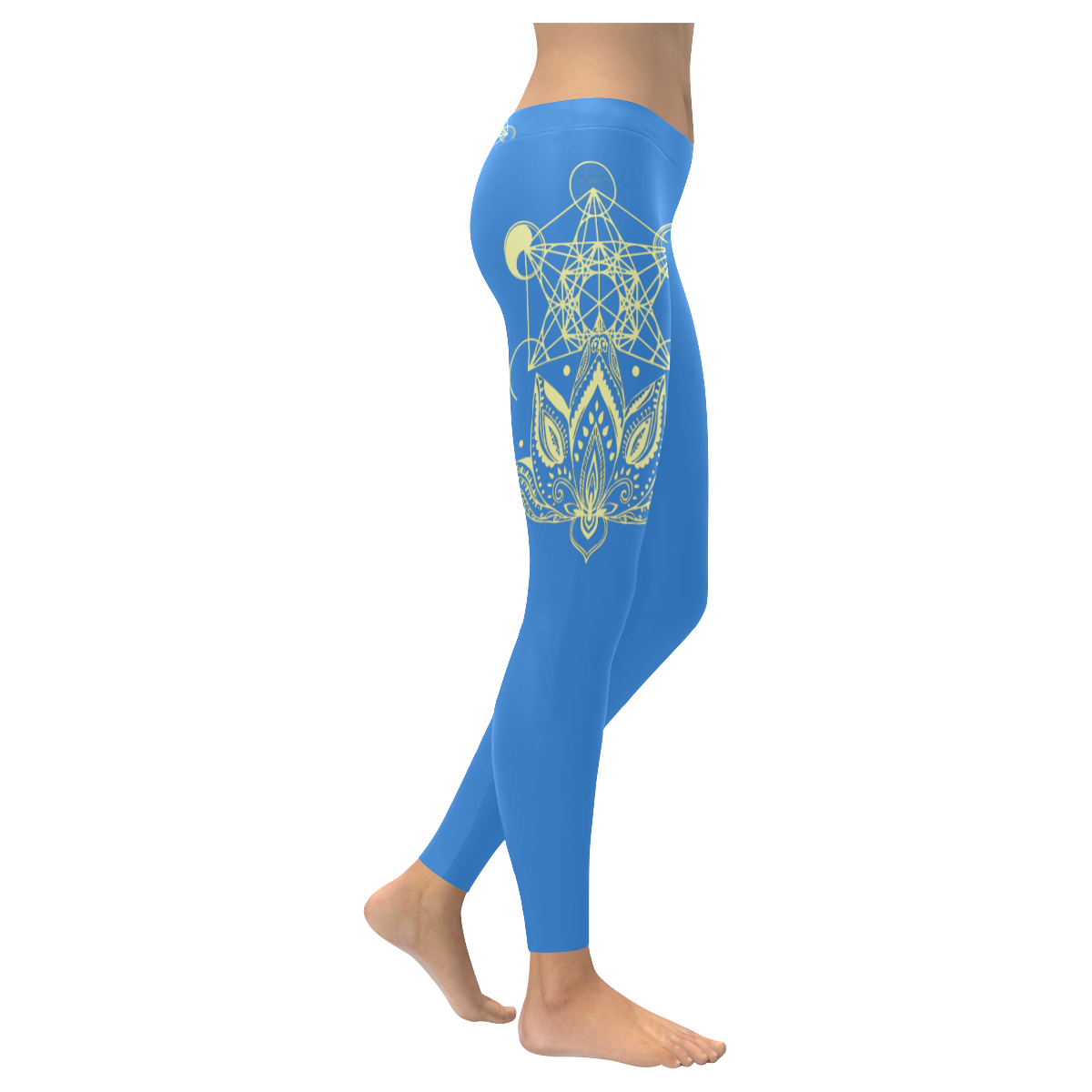 L. Metatron Blue Sky Low Rise Leggings Women's Low Rise Leggings (Invisible Stitch) (Model L05)