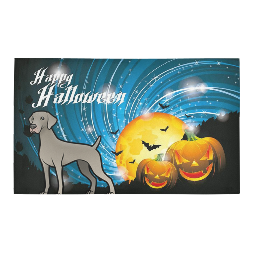Happy Halloween Weimaraner Azalea Doormat 30" x 18" (Sponge Material)