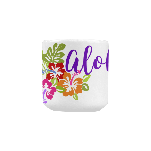 Tropical Aloha Hibiscus Bouquet Heart-shaped Morphing Mug