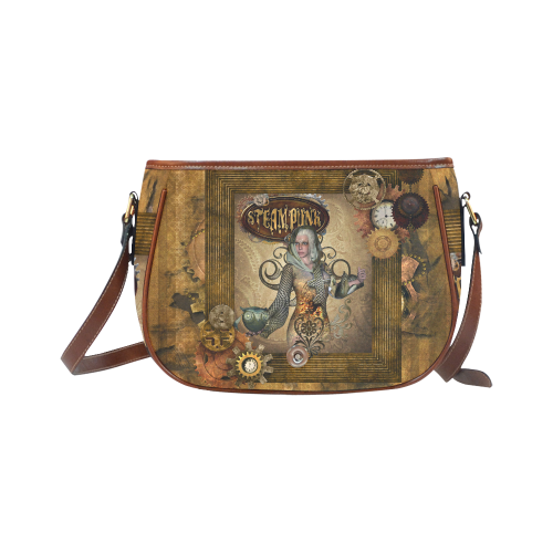 Steampunk lady with owl Saddle Bag/Small (Model 1649) Full Customization