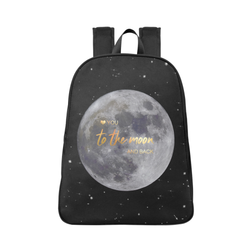TO THE MOON AND BACK Fabric School Backpack (Model 1682) (Large)
