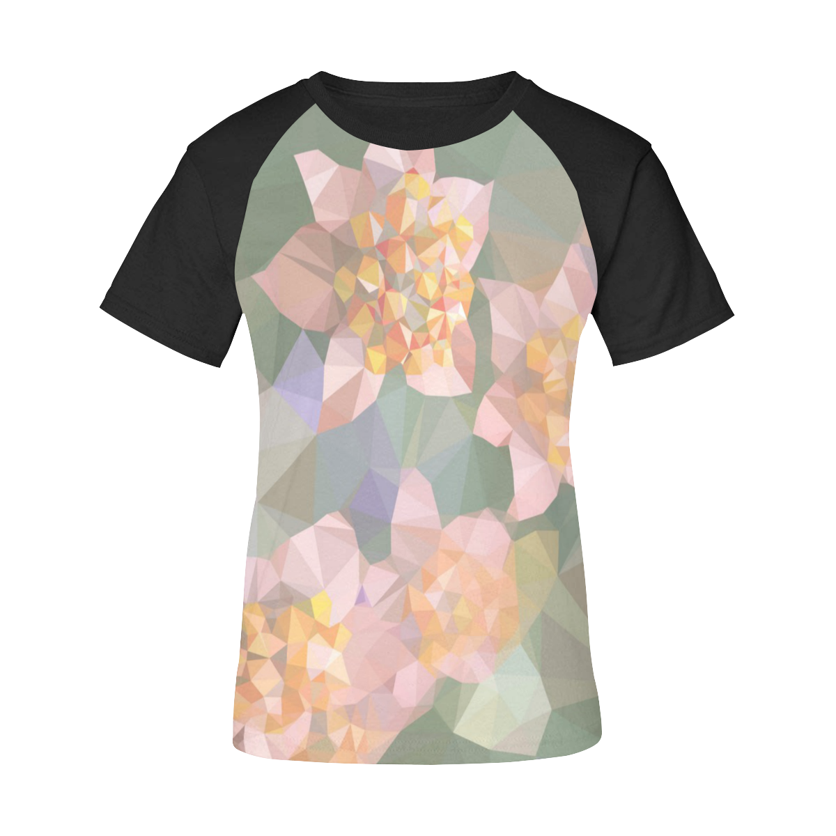 Low Poly Flowers Women's Raglan T-Shirt/Front Printing (Model T62)