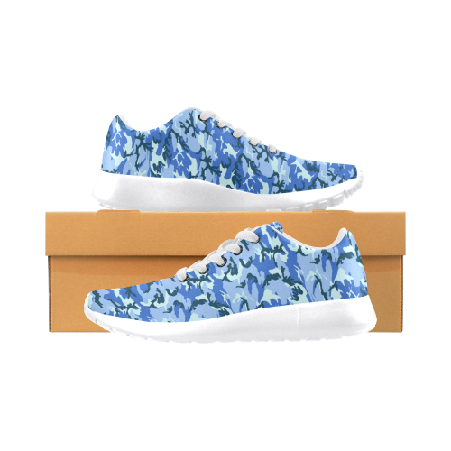 Woodland Blue Camouflage Women's Running Shoes/Large Size (Model 020)