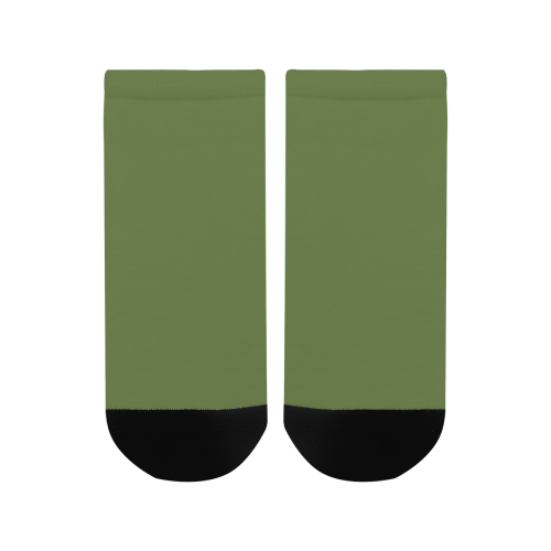 color dark olive green Men's Ankle Socks