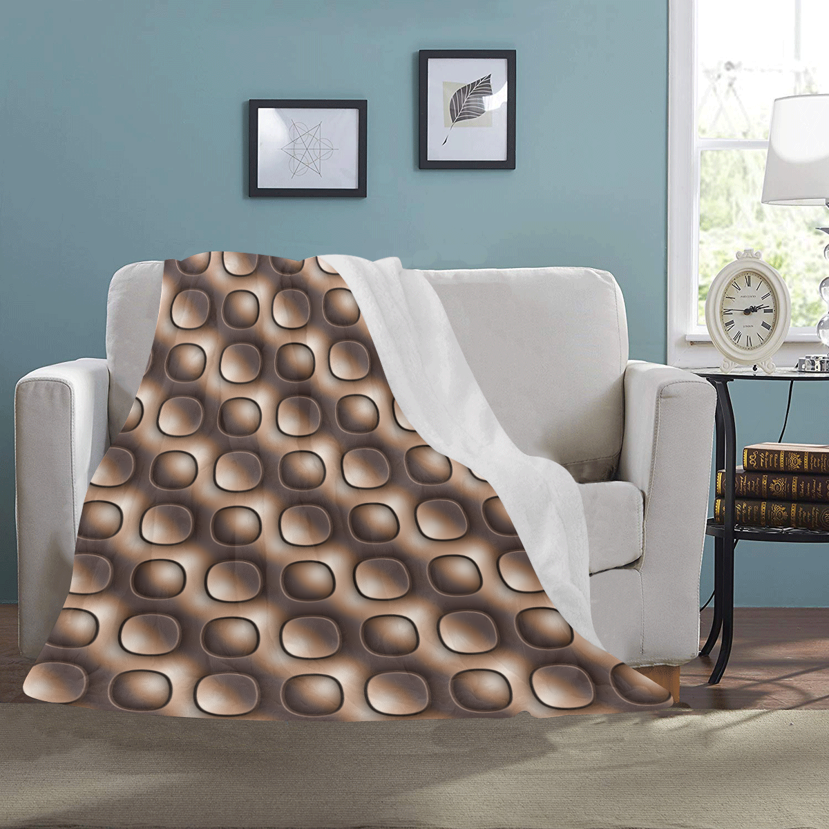 Brown glossy toned buttons Ultra-Soft Micro Fleece Blanket 43''x56''