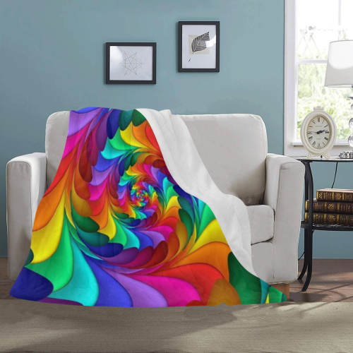 RAINBOW CANDY SWIRL Ultra-Soft Micro Fleece Blanket 43''x56''