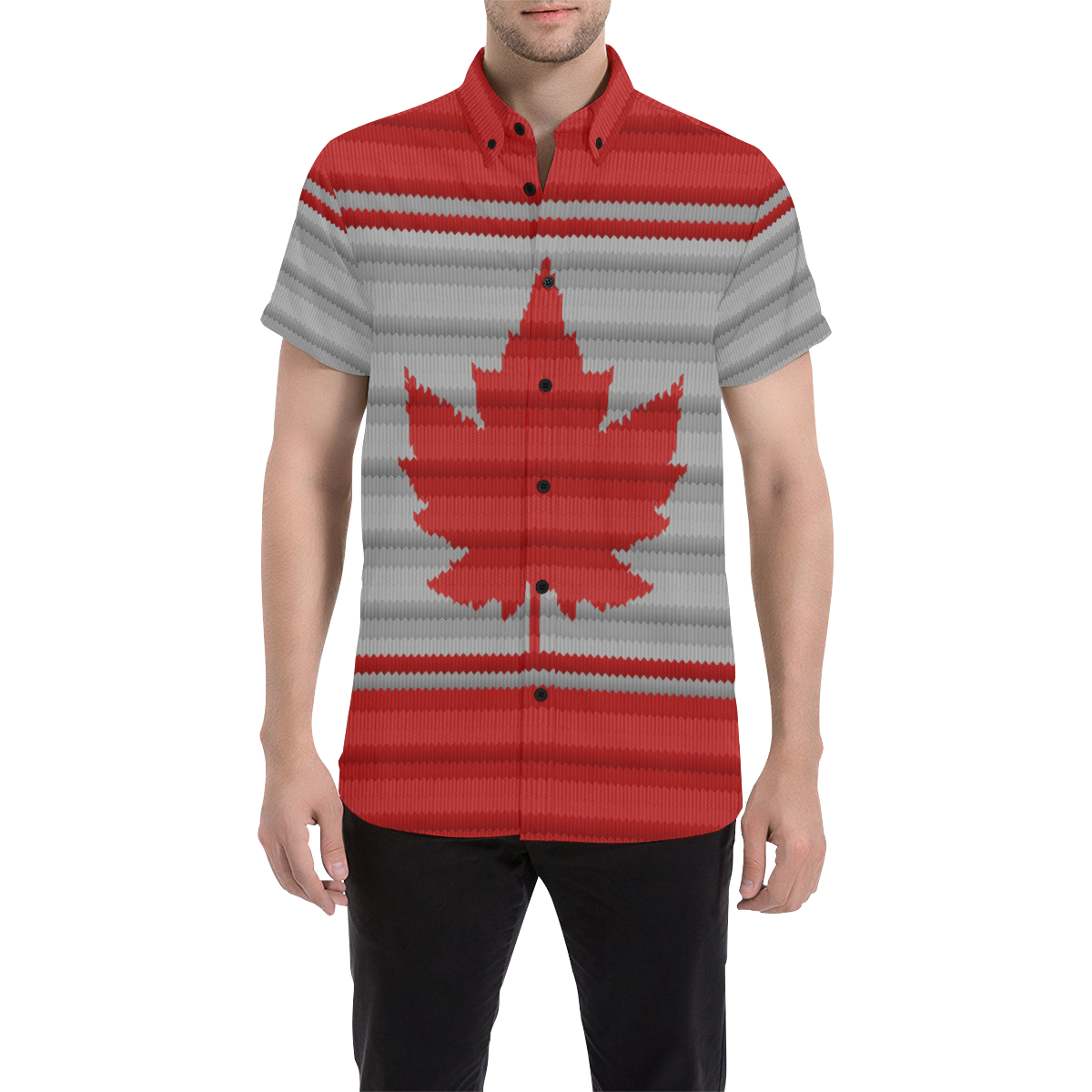 Canada Shirts Winter Print Men's All Over Print Short Sleeve Shirt (Model T53)