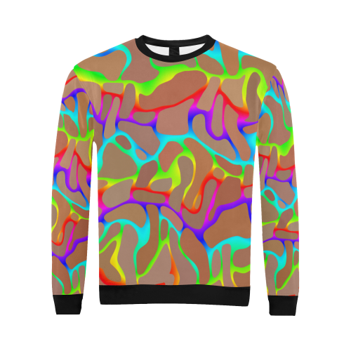 Colorful wavy shapes All Over Print Crewneck Sweatshirt for Men (Model H18)