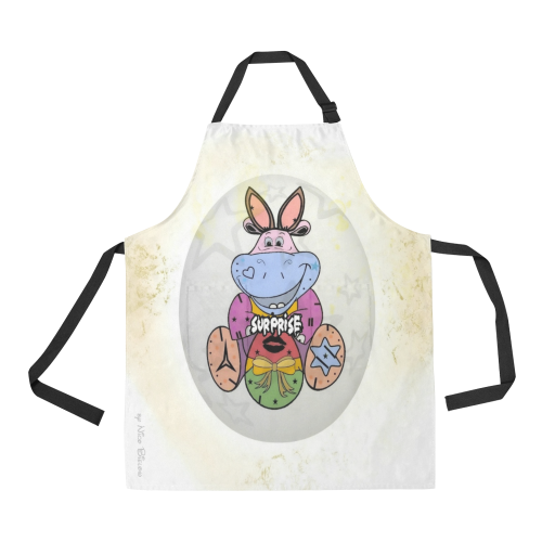 Hippo Surprise Popart by Nico Bielow All Over Print Apron