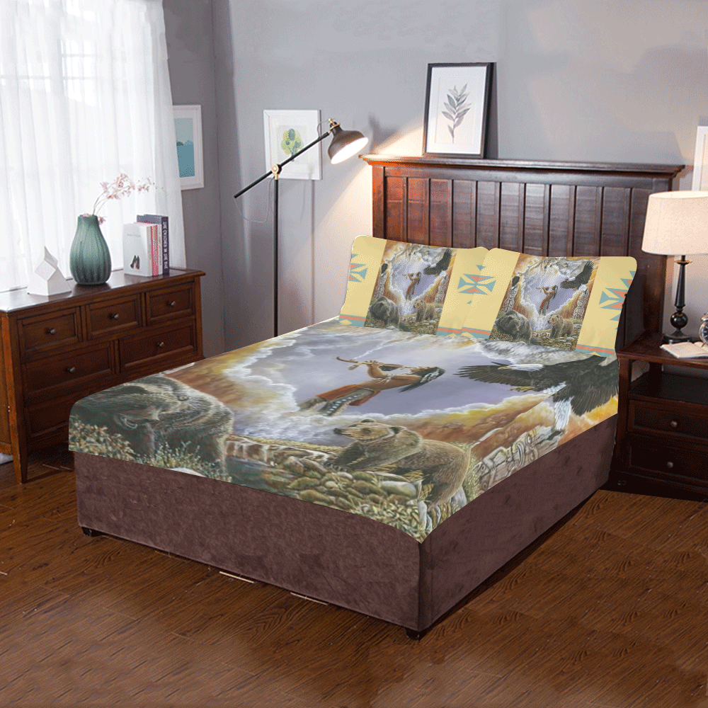 One With Nature Peace Pipe 3-Piece Bedding Set