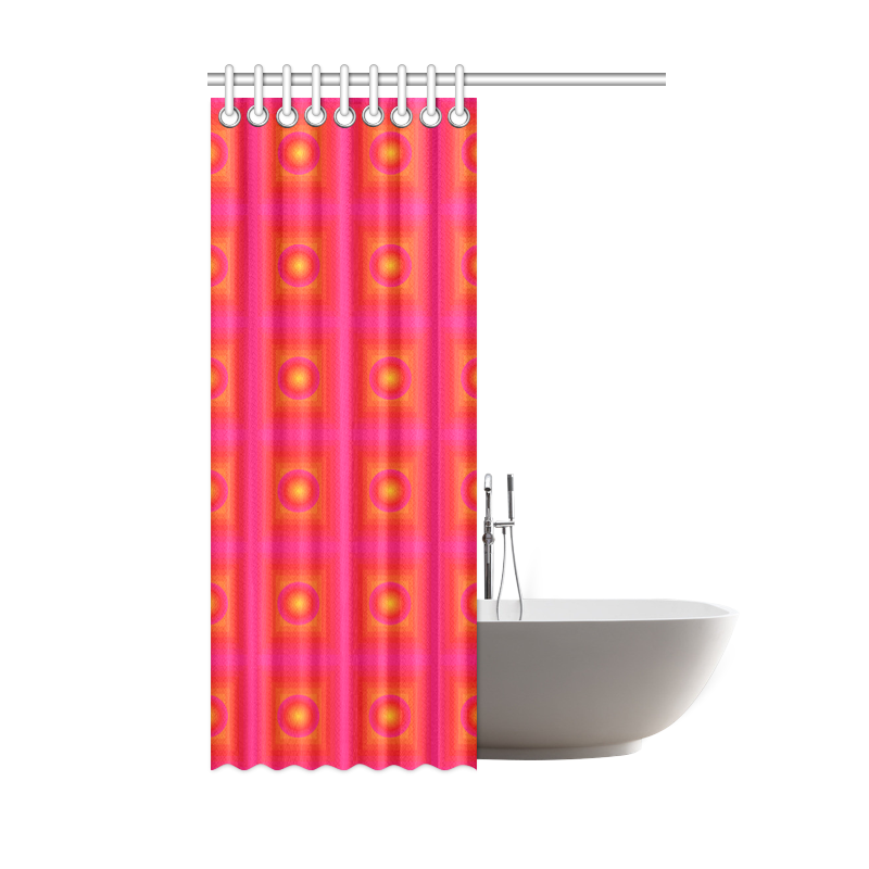 Pink yellow oval multiple squares Shower Curtain 48"x72"