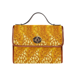 "Sea Gold" by Creative Devotions - Elegant Gold tone Ladies' Handbag Waterproof Canvas Bag/All Over Print (Model 1641)