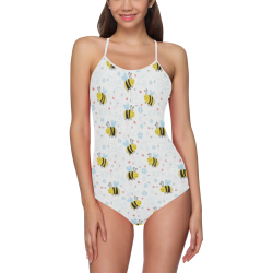 Cute Bee Pattern Strap Swimsuit ( Model S05)