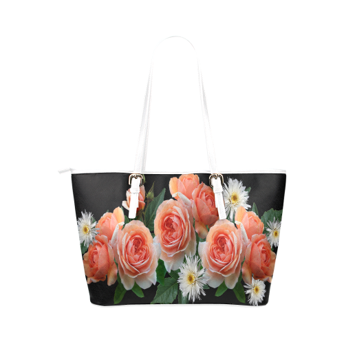 FLORAL DESIGN 41 Leather Tote Bag/Small (Model 1651)