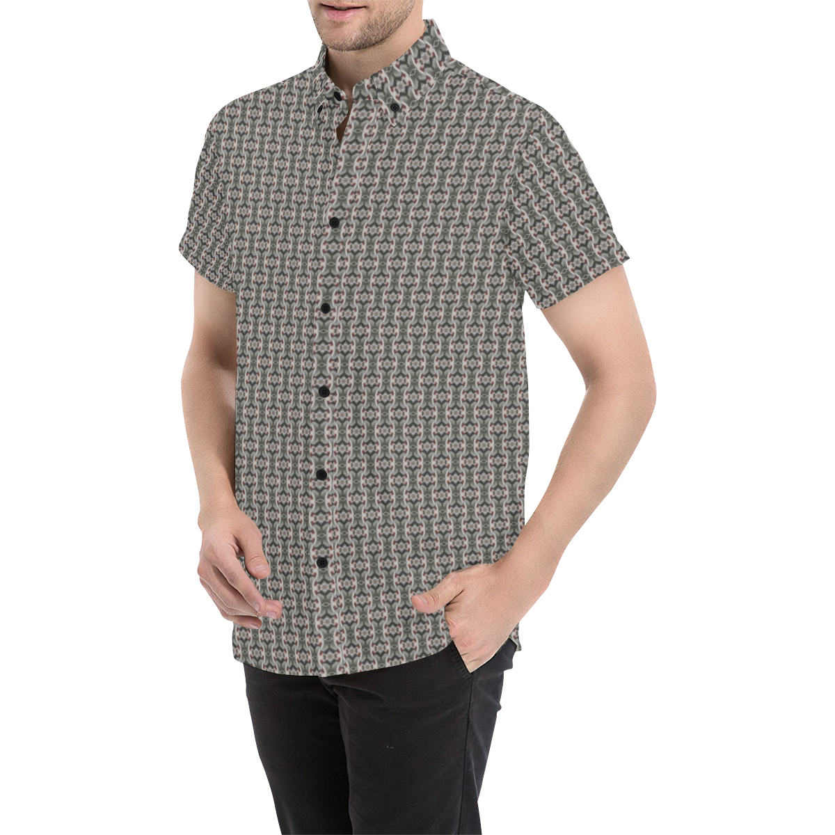 Model #10c| Men's All Over Print Short Sleeve Shirt (Model T53)
