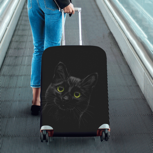 Black Cat Luggage Cover/Medium 22"-25"