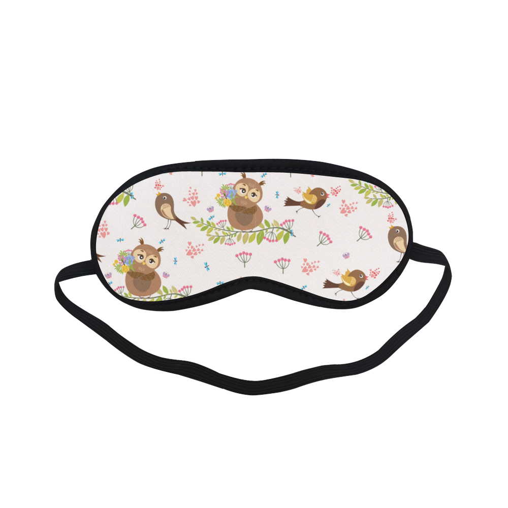 Owls And Song Birds Pattern Sleeping Mask