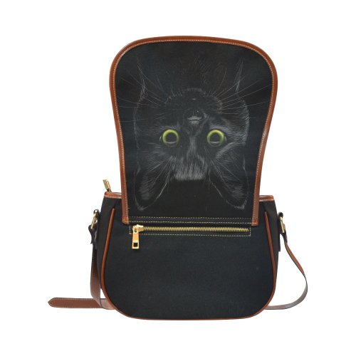 Black Cat Saddle Bag/Small (Model 1649)(Flap Customization)