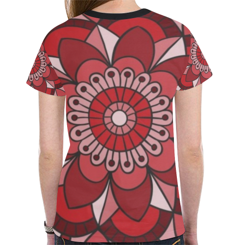 MANDALA HIBISCUS BEAUTY New All Over Print T-shirt for Women (Model T45)